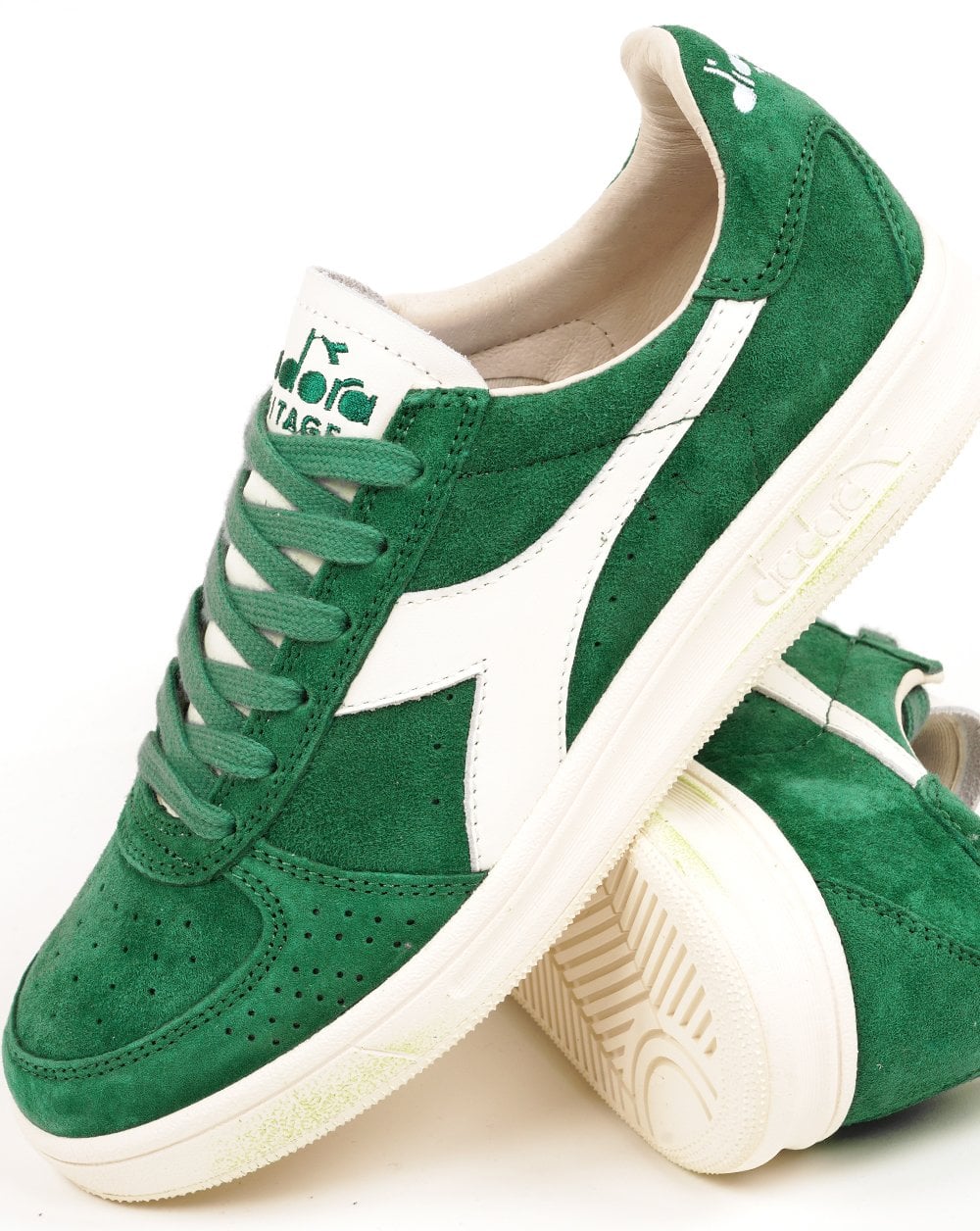 Diadora B Elite Migliori Anni Trainer, grüne Erbsencreme