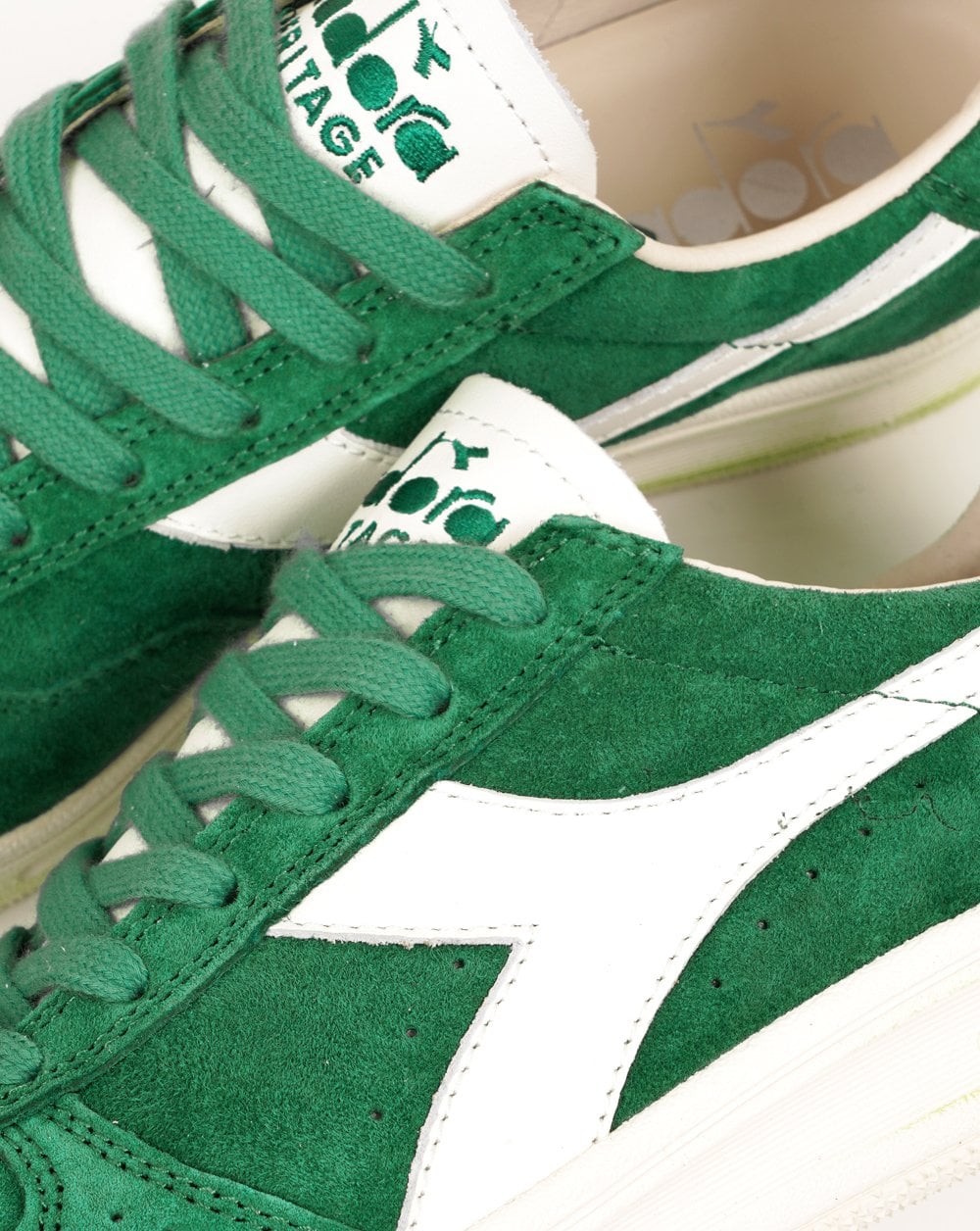 Diadora B Elite Migliori Anni Trainer, grüne Erbsencreme