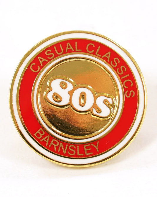 80er-Jahre-Casual-Klassiker, Barnsley Elite Anstecknadel, Rot