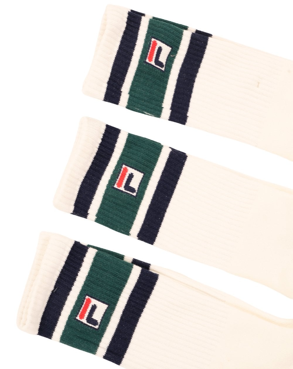 Fila Vintage Russell Crew Socken, 3er-Pack, Gardenia