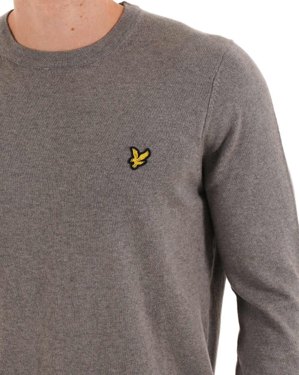 Lyle & Scott Cotton Merino Crew Jumper Mid Grey Marl
