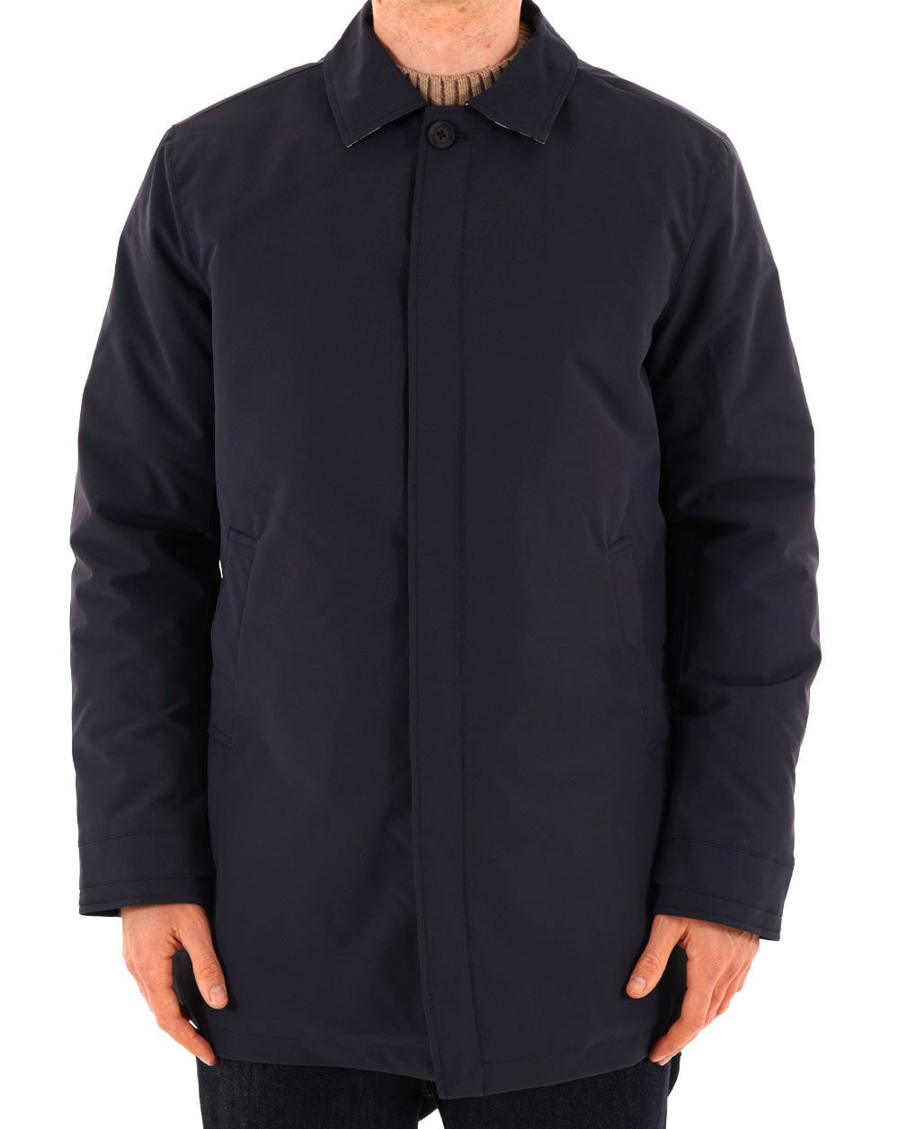 Aquascutum Wattierter Trenchcoat, mittellang, Marineblau