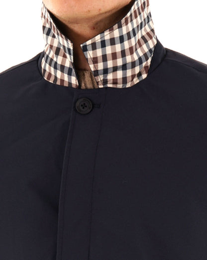 Aquascutum Wattierter Trenchcoat, mittellang, Marineblau