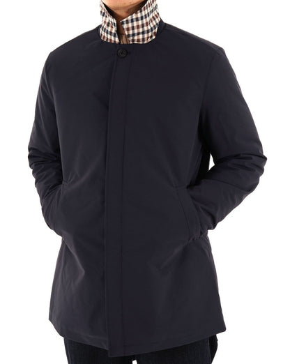Aquascutum Wattierter Trenchcoat, mittellang, Marineblau