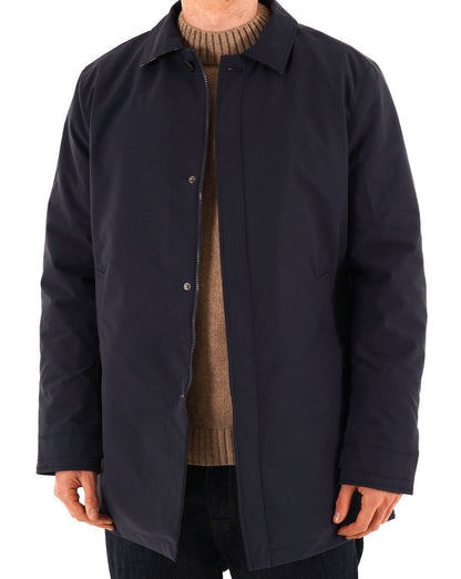 Aquascutum Wattierter Trenchcoat, mittellang, Marineblau