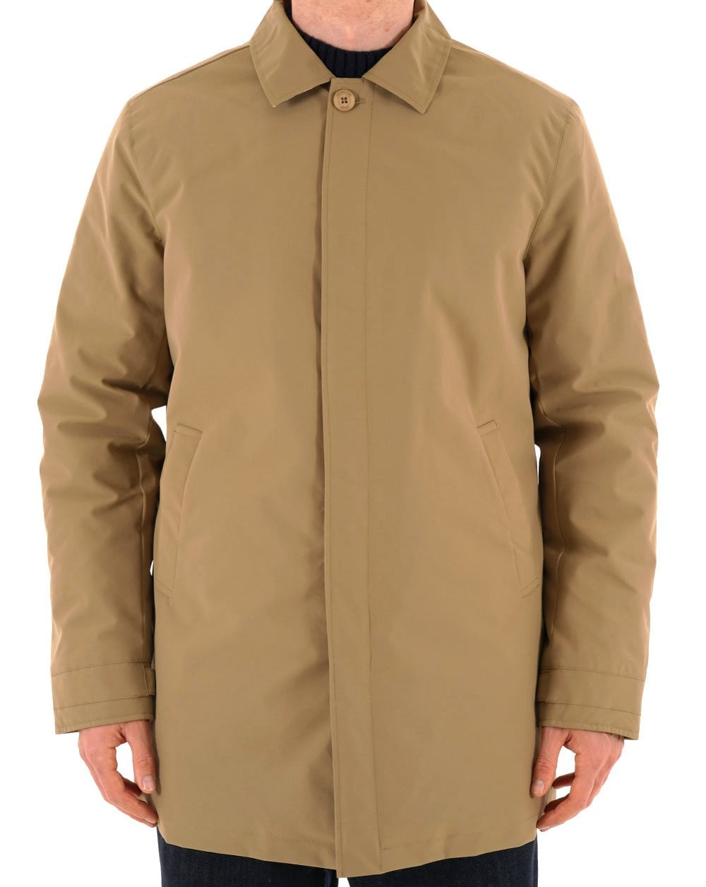 Aquascutum Wattierter Trenchcoat, mittellang, Khaki
