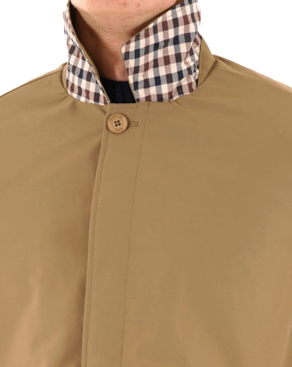 Aquascutum Wattierter Trenchcoat, mittellang, Khaki
