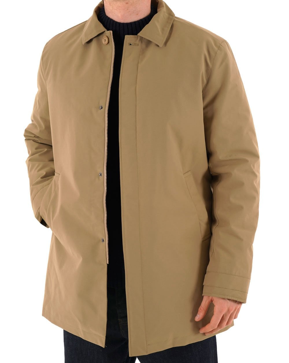 Aquascutum Wattierter Trenchcoat, mittellang, Khaki