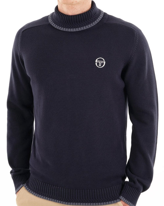 Sergio Tacchini Rollkragenpullover, Marineblau