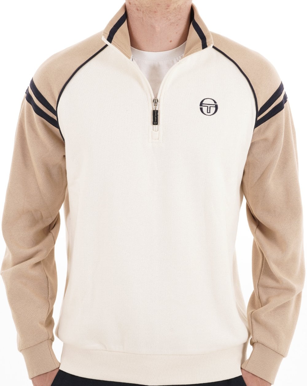 Sergio Tacchini Retro Qtr Zip Stone Gardenia