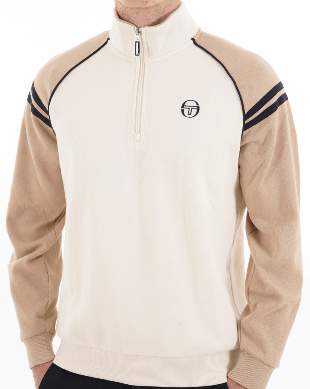 Sergio Tacchini Retro Qtr Zip Stone Gardenia