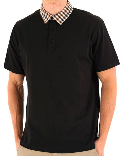 Aquascutum Club Check Polo Schwarz