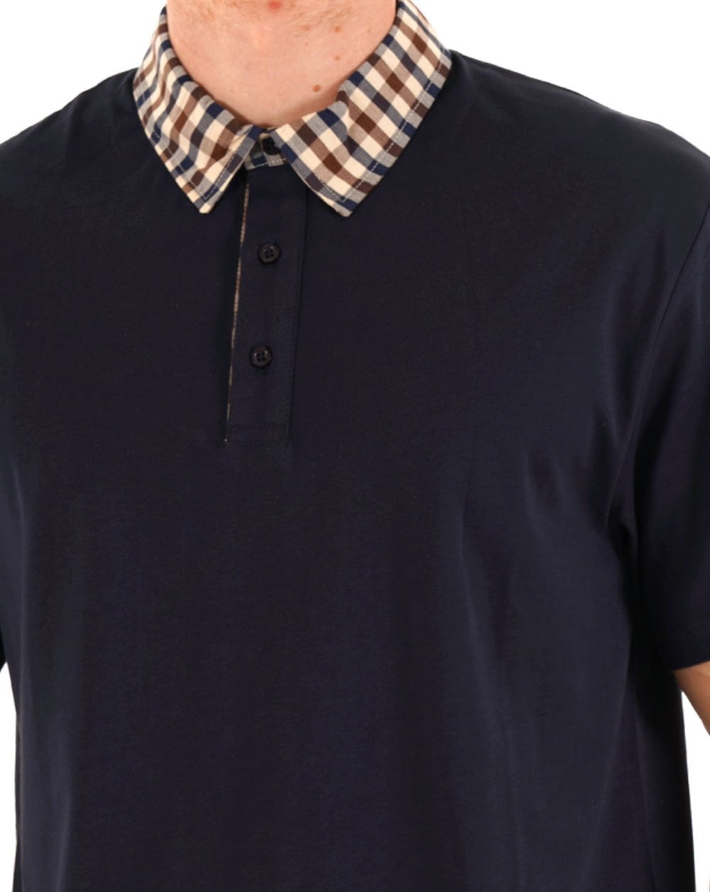Aquascutum Club Check Polo Navy