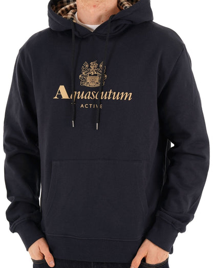 Aquascutum Logo Hoodie Marineblau