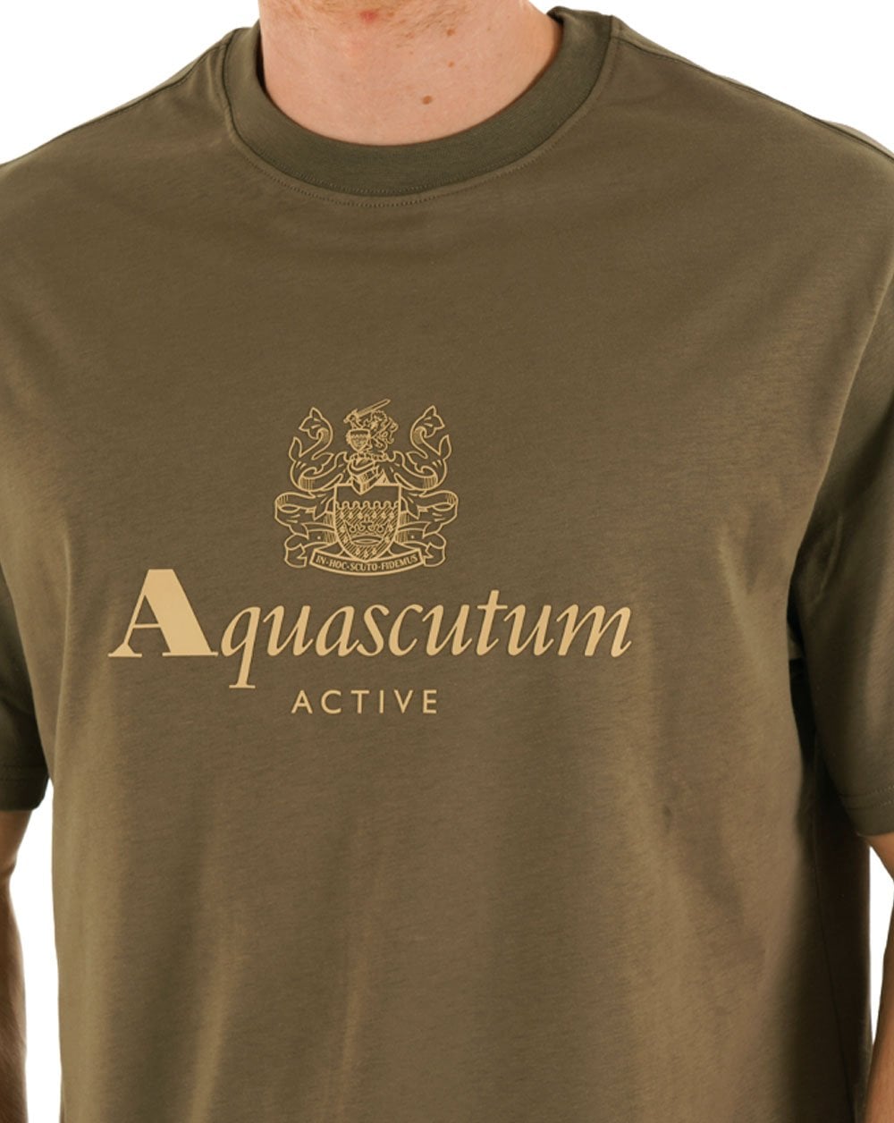 Aquascutum Large Logo T Shirt Khaki