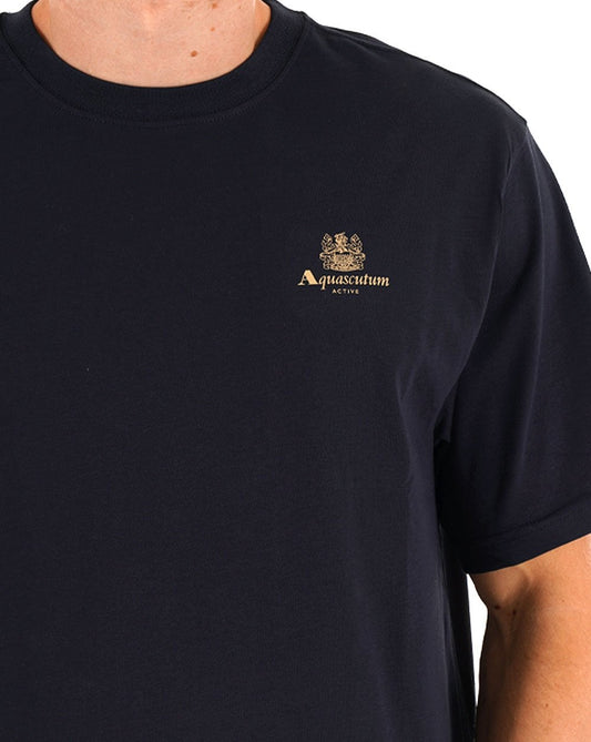 Aquascutum Aquascutum T-Shirt mit kleinem Logo, Marineblau