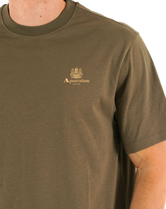 Aquascutum Aquascutum T-Shirt mit kleinem Logo, Armeegrün