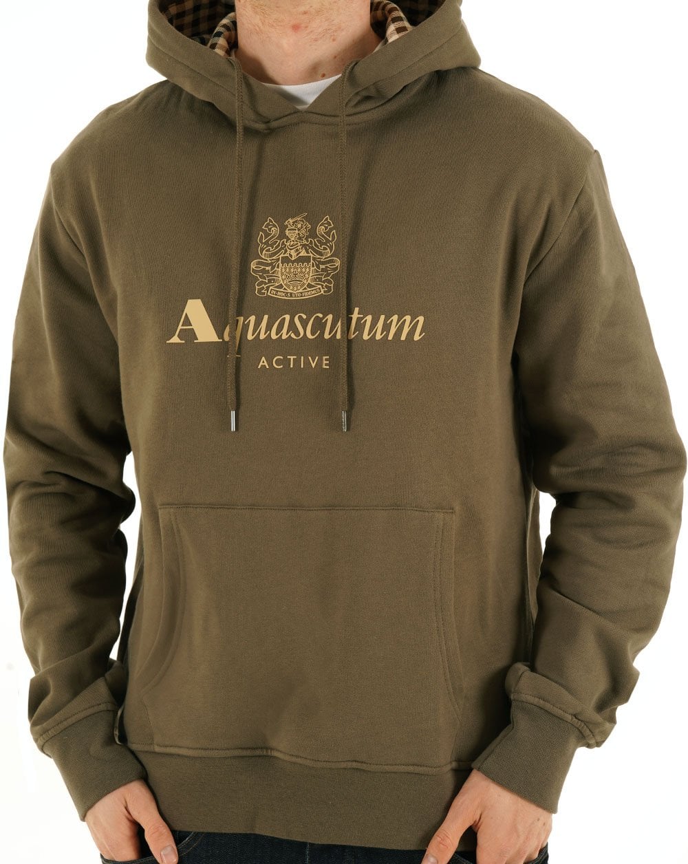 Aquascutum Logo Hoodie Armeegrün