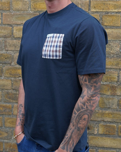 Aquascutum Iconic Pocket T-Shirt Marineblau