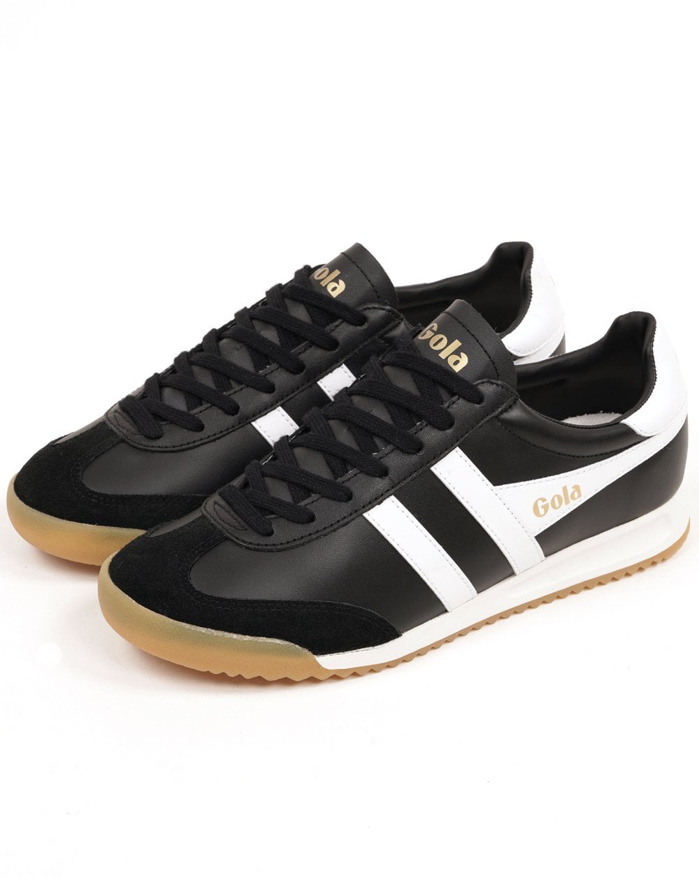 Gola Torpedo Leder-Sneaker Schwarz/Weiß/Gummi