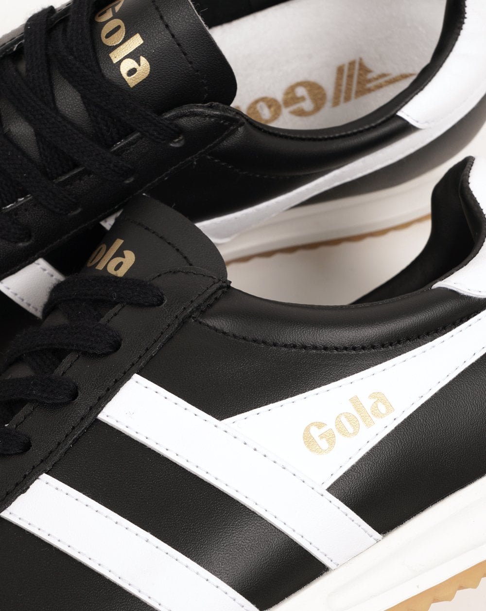 Gola Torpedo Leder-Sneaker Schwarz/Weiß/Gummi