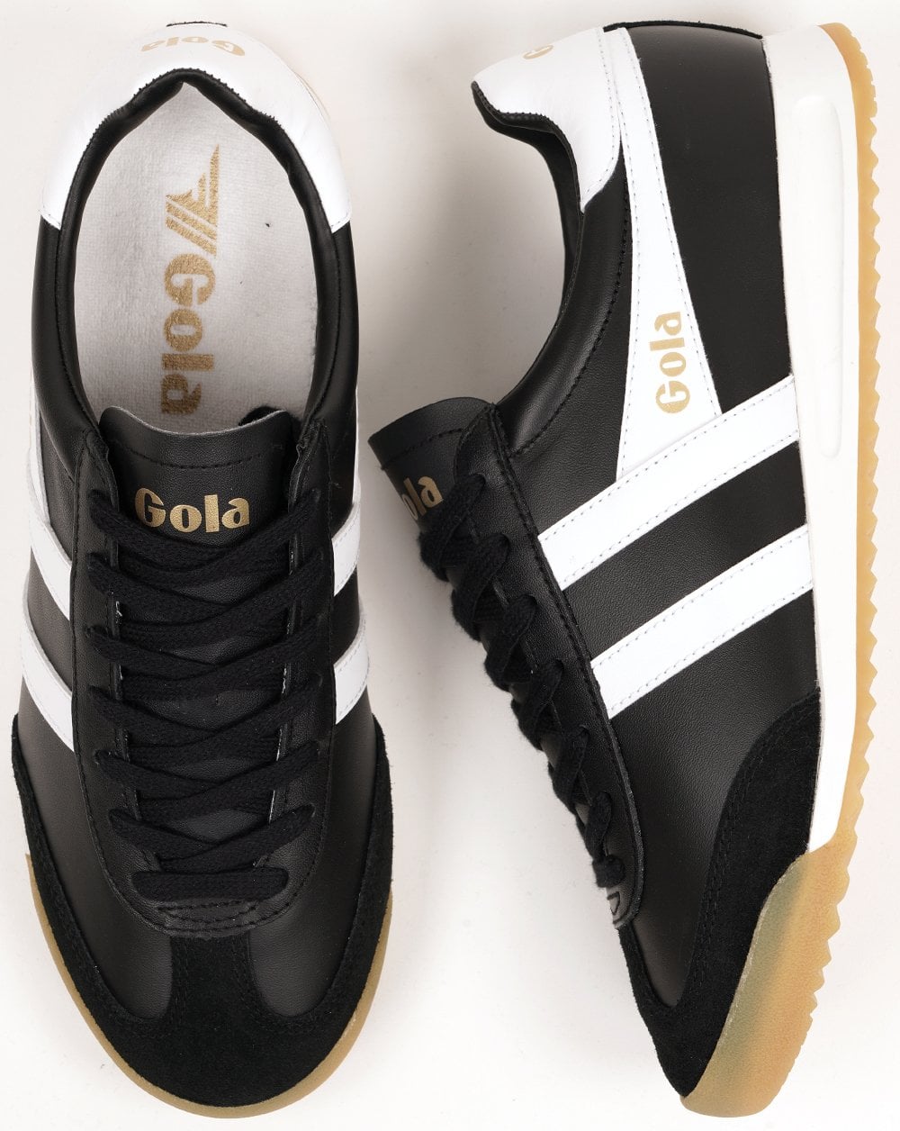 Gola Torpedo Leder-Sneaker Schwarz/Weiß/Gummi