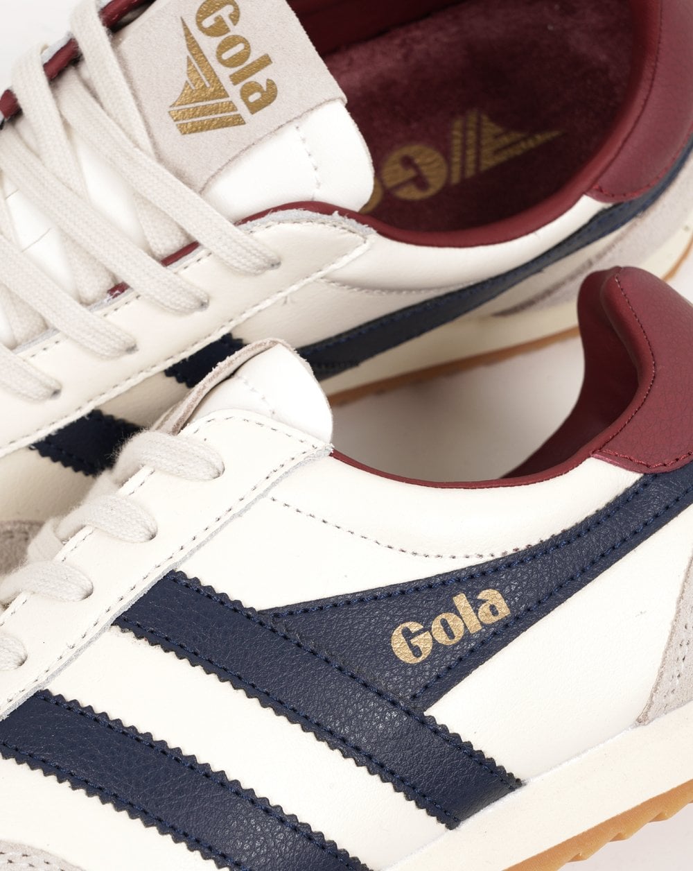 Gola Europa Leder-Sneaker Off-White/Navy/Deep Red