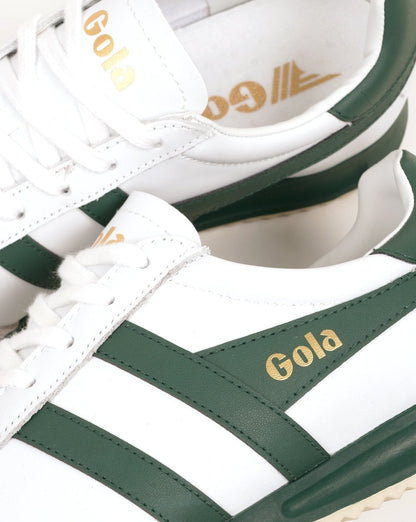 Gola Torpedo Leder-Sneaker Weiß/Immergrün