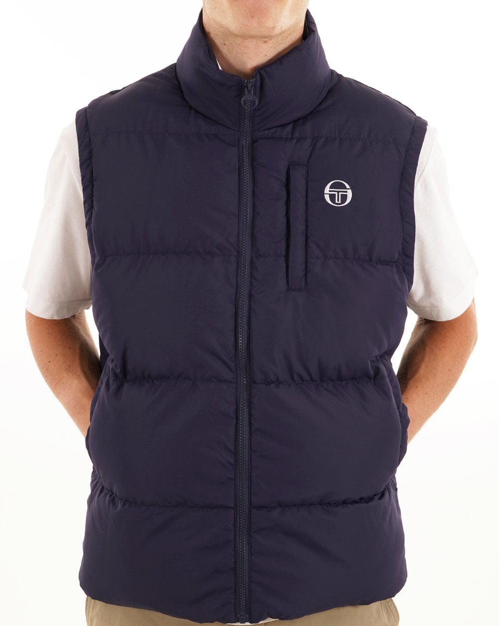 Sergio Tacchini Court Wattierte Weste Marineblau