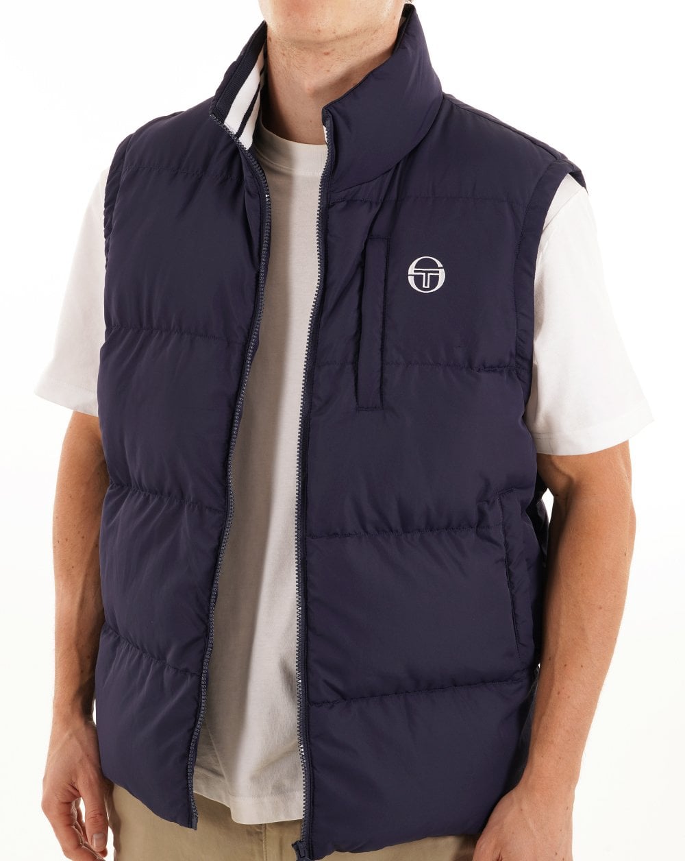 Sergio Tacchini Court Wattierte Weste Marineblau