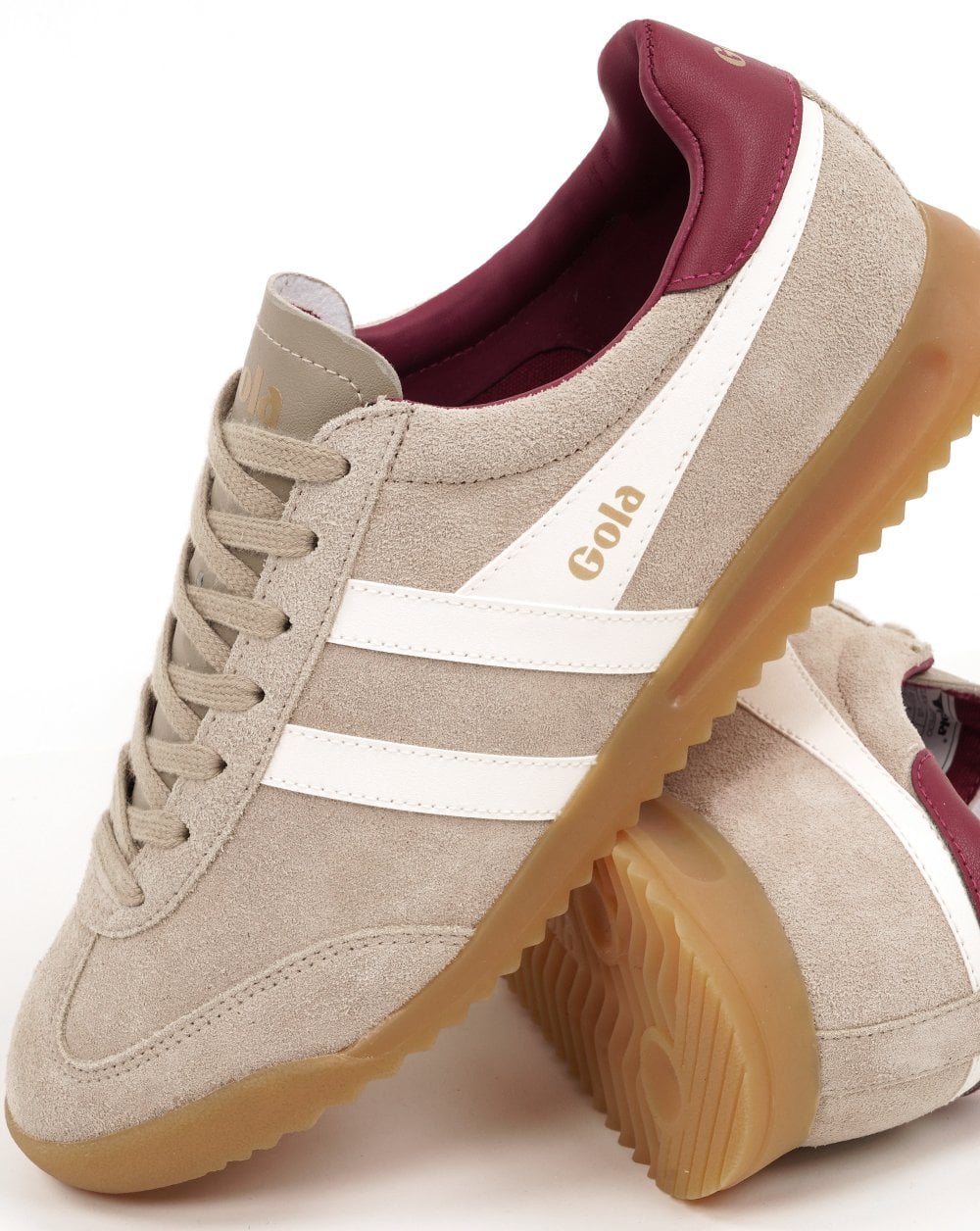 Gola Torpedo Damen-Sneaker, Farbe: Knochenweiß/Creme/Kirschrot