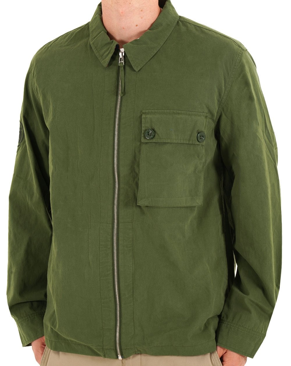 Hübsches grünes Feltham-Overshirt in Khakigrün
