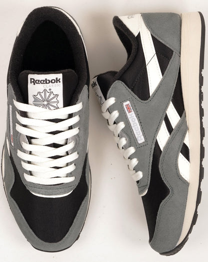 Reebok Classic Nylon-Sneaker, gewaschenes Schwarz/Dunkelgrau/Kreide
