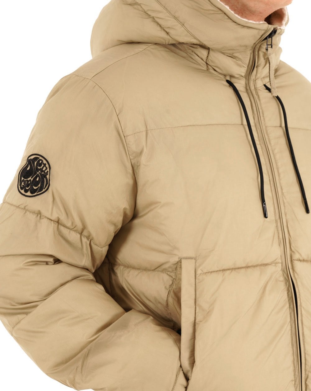 Pretty Green Stiperstone Steppjacke Taupe