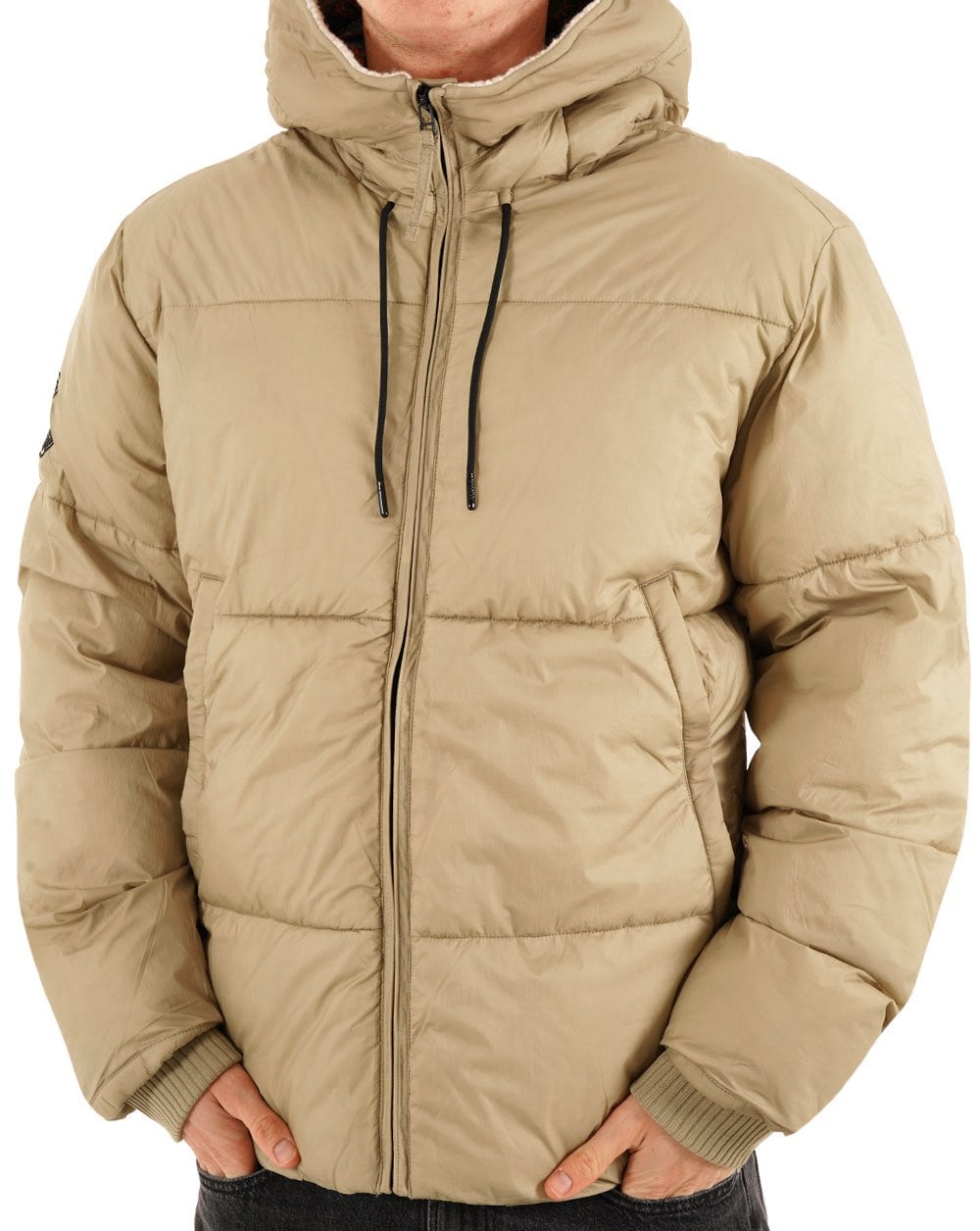 Pretty Green Stiperstone Steppjacke Taupe
