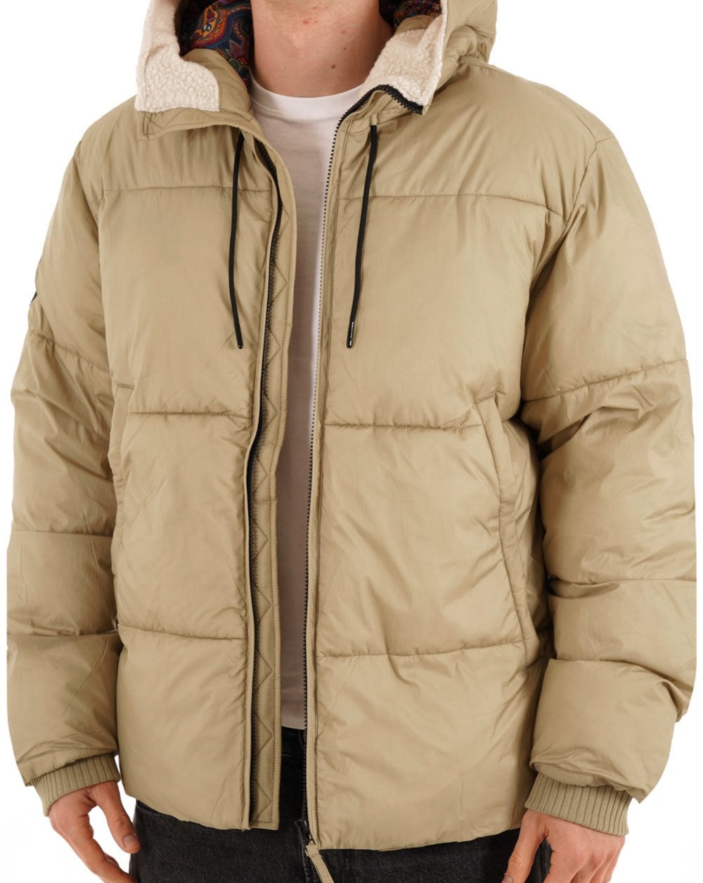 Pretty Green Stiperstone Steppjacke Taupe
