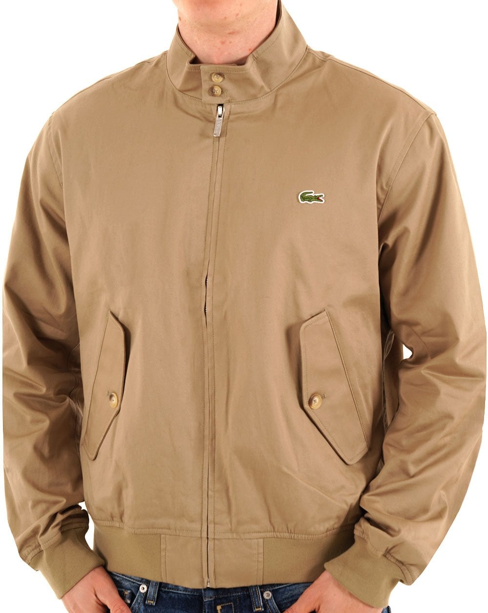 Lacoste wasserabweisender Twill Harrington Dunkelsand