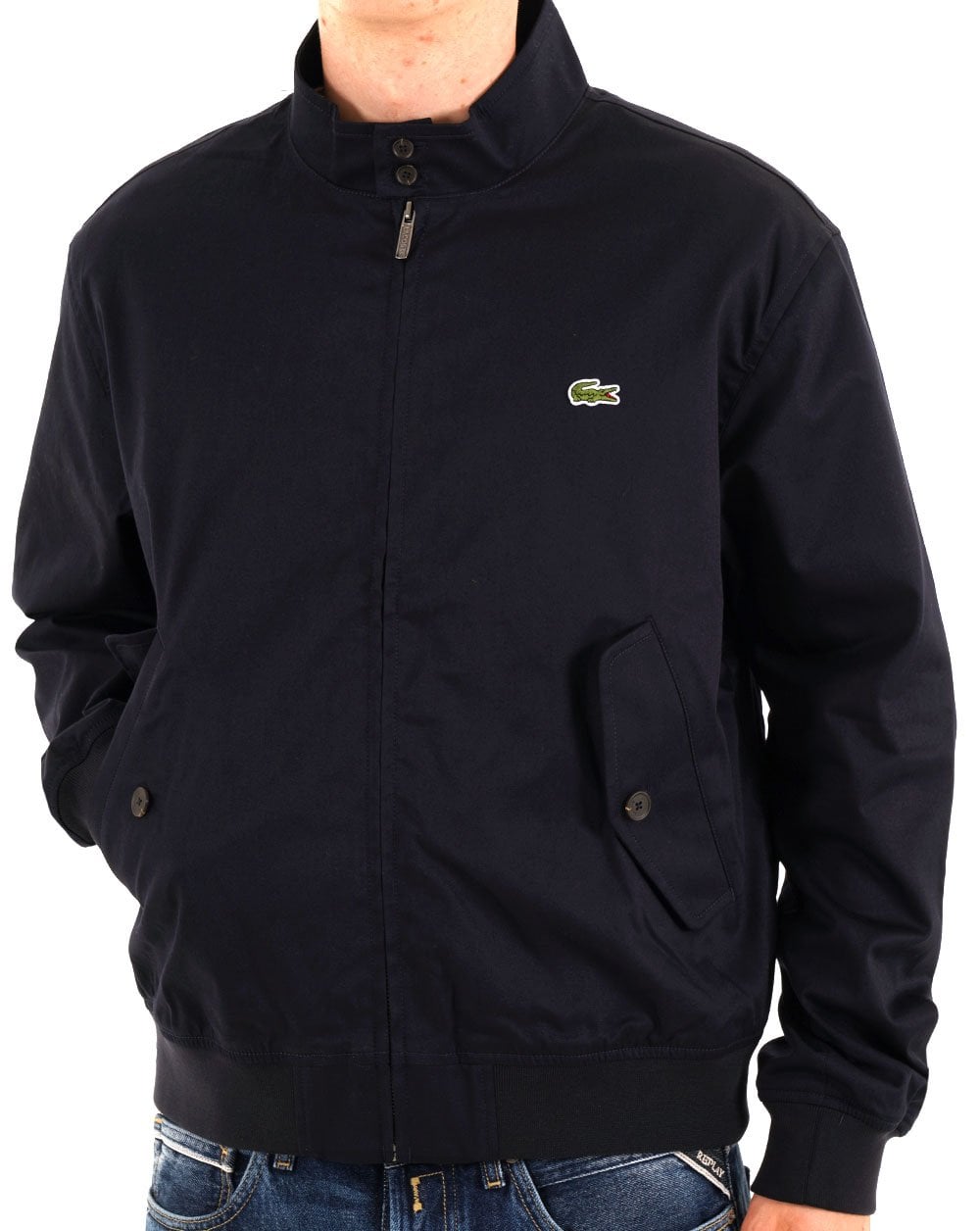 Lacoste wasserabweisender Twill Harrington Marineblau