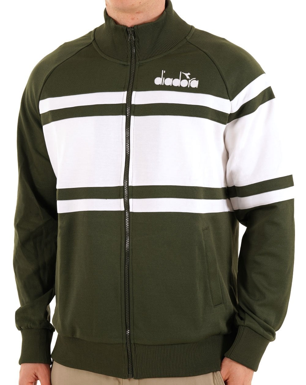 Diadora 80er Jahre Track Top Grünes Gewehr
