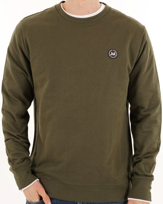 Peaceful Hooligan Peaceful Hooligan Crew Sweatshirt Olive