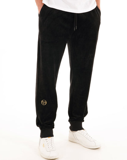 Sergio Tacchini Klassische Velours-Trainingshose in Schwarz