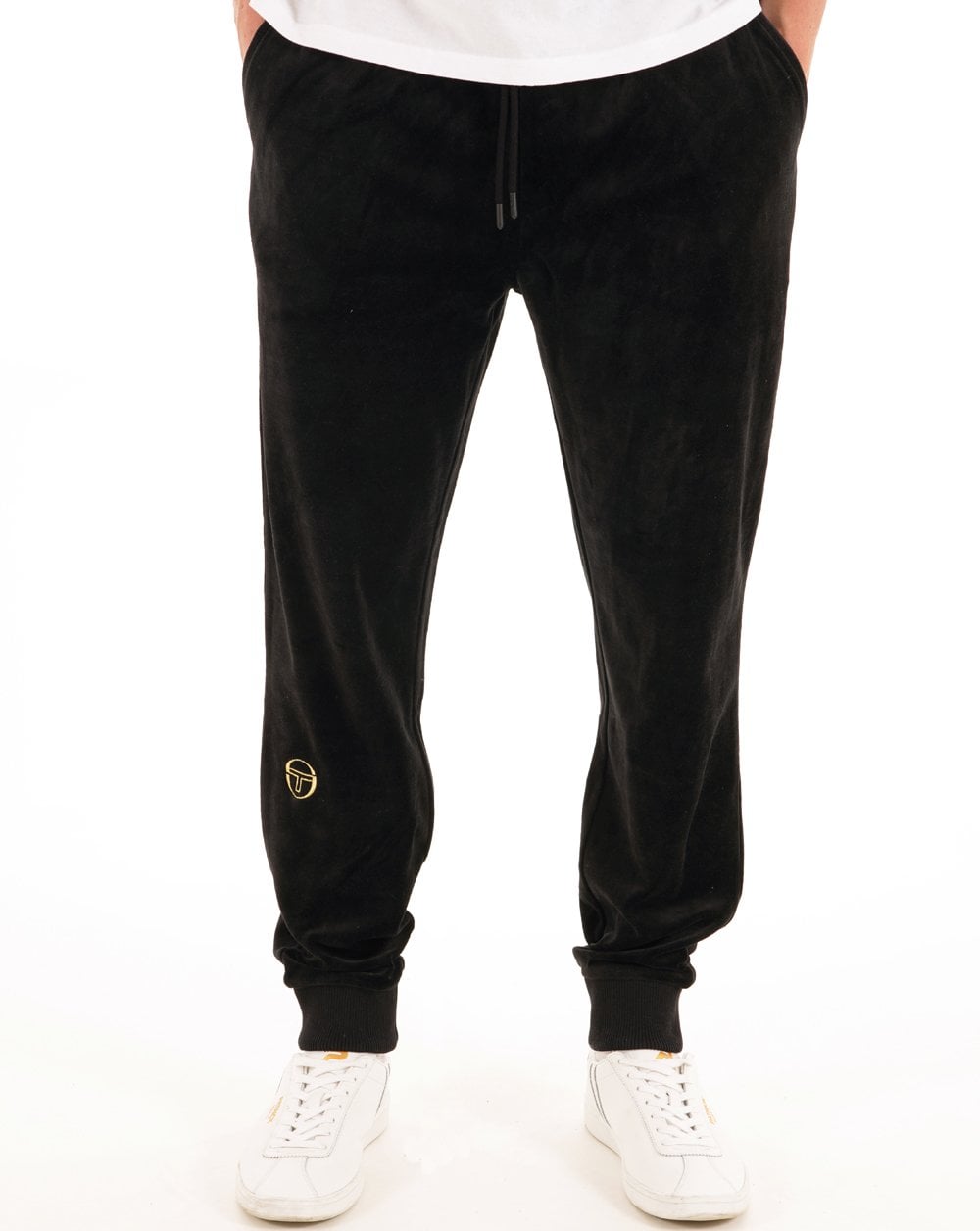 Sergio Tacchini Klassische Velours-Trainingshose in Schwarz