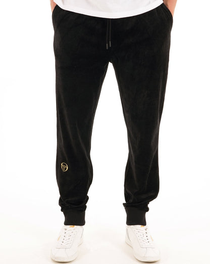 Sergio Tacchini Klassische Velours-Trainingshose in Schwarz