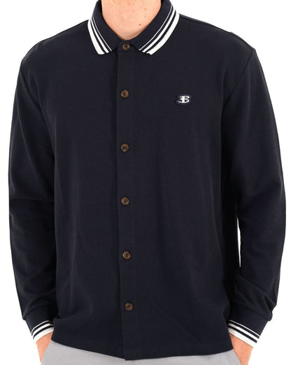 Ben Sherman Tipped LS Polo Dunkelblau