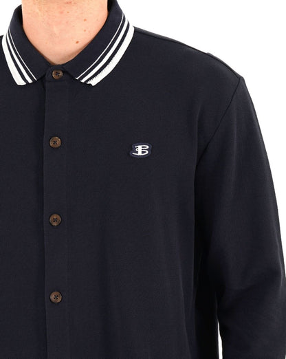 Ben Sherman Tipped LS Polo Dunkelblau