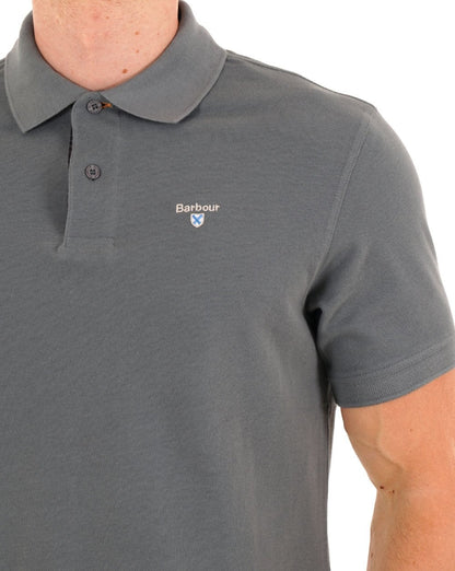 Barbour Tartan Piqué Polo Bluestone