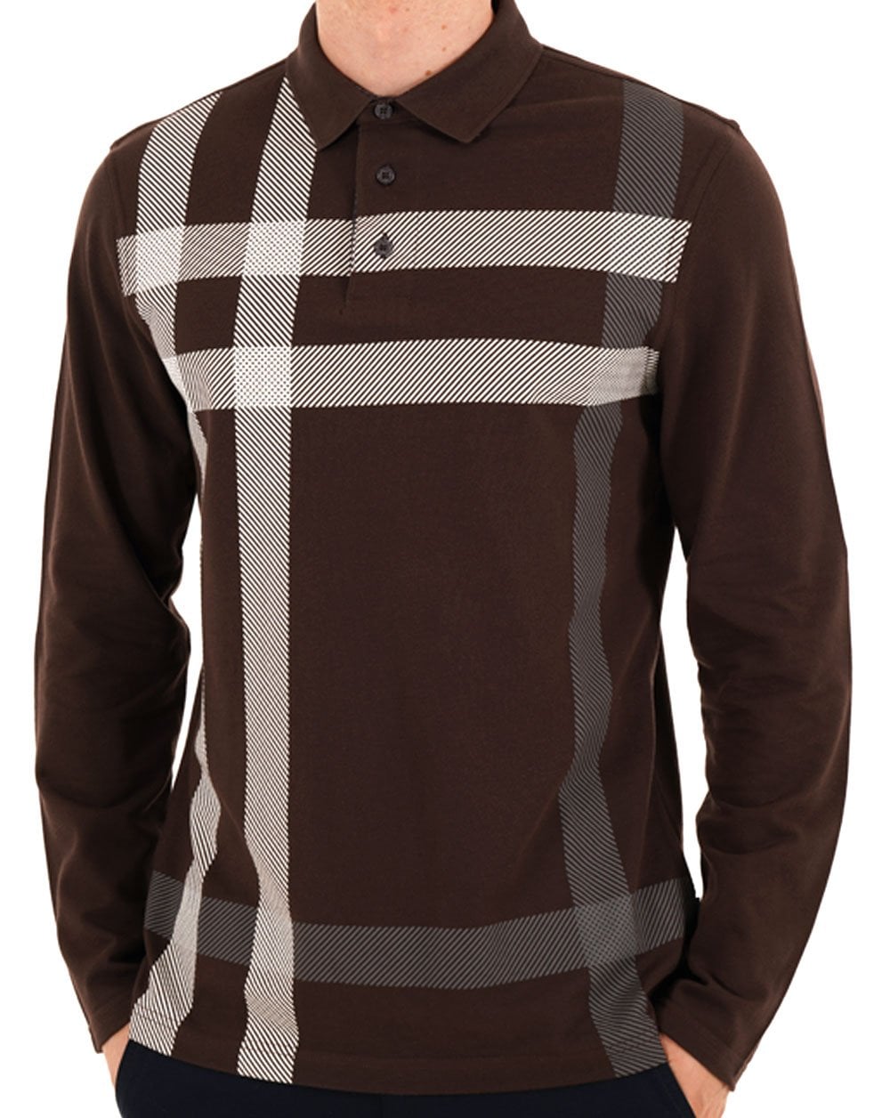 Barbour Blaine Langarm-Polohemd Dunkelbraun