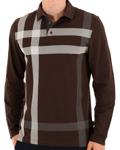 Barbour Blaine Langarm-Polohemd Dunkelbraun