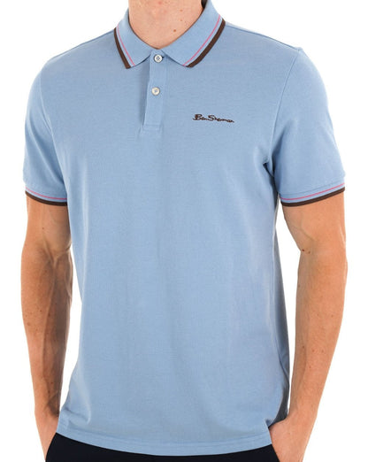 Ben Sherman Signature Piqué Polo Hellblau