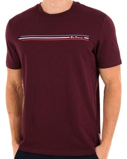 Ben Sherman Core Stripe T-Shirt Dunkelwein